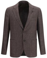 Lardini - Single-Breasted Checked Blazer - Lyst