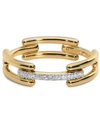 Monica Vinader - Link Ring Aus 18Kt-Vermeil Und Silber Mit Diamanten - Lyst