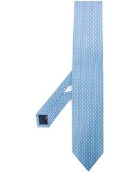 Ferragamo Krawatte mit Papagei-Print - Blau