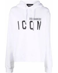 DSquared² - Icon Cotton Hoodie - Lyst