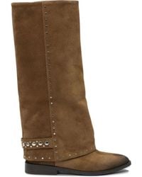 strategia shoes - Stud-Embellishment Suede Boots - Lyst