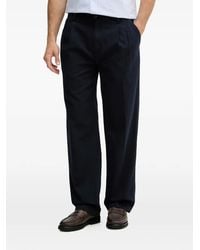 GANT - Pleated Straight-Leg Trousers - Lyst