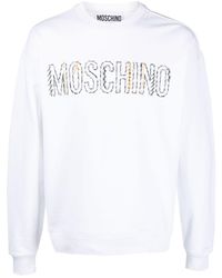Moschino - Embroidered-logo Cotton Sweatshirt - Lyst