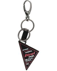 DIESEL Logo-print Triangle-shape Keychain - Black
