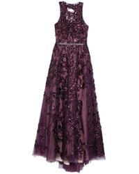 Saiid Kobeisy - Embroidered Tulle Long Dress - Lyst