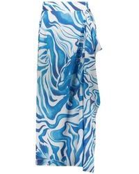 Alberta Ferretti - Asymmetric Graphic-Print Skirt - Lyst