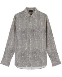 Emporio Armani - Comfort-Fit All-Over Print Lyocell-Blend Shirt - Lyst