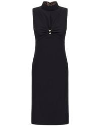 Roberto Cavalli - Twist-Detail High-Neck Midi Dress - Lyst