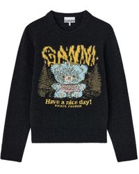 Ganni - Wool Polyamide Sweater - Lyst