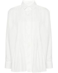 Sacai - Pleat-Detail Poplin Shirt - Lyst