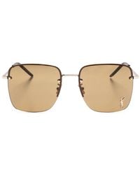 Saint Laurent - Sonnenbrille Mit Eckigem Gestell - Lyst