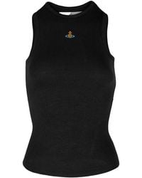 Vivienne Westwood - 90S Orb-Embroidered Ribbed Tank Top - Lyst