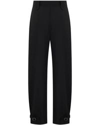Moorer - Karly-Cyl Buckle-Detail Barrel Trousers - Lyst