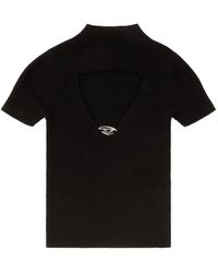 DIESEL - M- Cut-Out Oval Hardware T-Shirt - Lyst