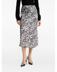 Silvian Heach - Animal-Print Midi Skirt - Lyst