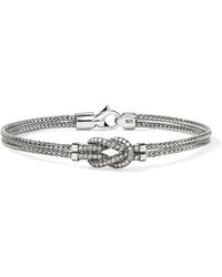 John Hardy - Sterling Love Knot Diamond Bracelet - Lyst