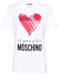 Moschino - T-shirt Met Hartprint - Lyst