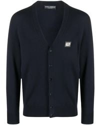 Dolce & Gabbana - Logo-Plaque Wool-Blend Cardigan - Lyst