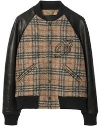 Burberry - Checked Press-Stud Bomber Jacket - Lyst