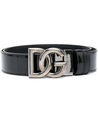 Dolce & Gabbana - Ceinture en cuir à boucle logo - Lyst