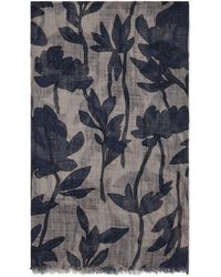 Brunello Cucinelli - Schal mit Blumen-Print - Lyst