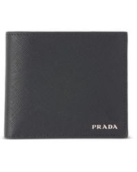 Prada - Textured Bi-Fold Wallet - Lyst