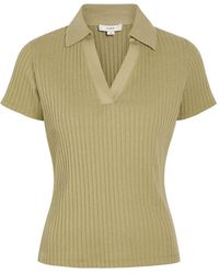 Vince - Ribbed V-Neck Top - Lyst
