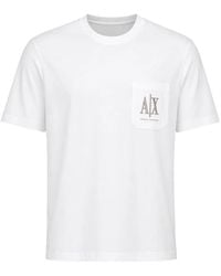 ARMANI EXCHANGE - Logo-Embroidered Pocket T-Shirt - Lyst