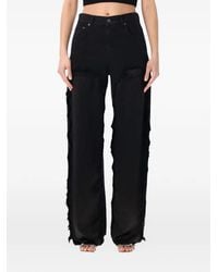 Haikure - Bonnie Frayed Satin-Panel Jeans - Lyst