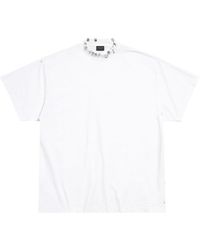 Balenciaga - Pierced Distressed-effect Cotton T-shirt - Lyst