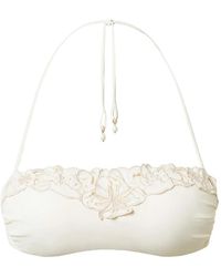 Twinset - Haut De Bikini Bandeau À Fleurs Brodées - Lyst