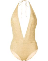 Oséree V-neck Lumière Maillot Swimsuit - Metallic