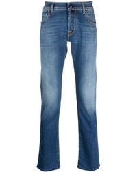 Jacob Cohen - Halbhohe Slim-Fit-Jeans - Lyst