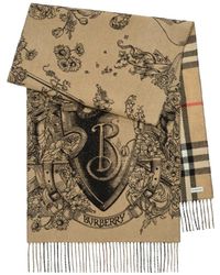 Burberry - Reversible Etched Knight Cashmere Scarf - Lyst