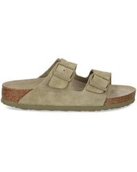 Birkenstock - Arizona Suede Flat Sandals - Lyst