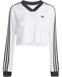 adidas - Three-Stripe V-Neck Top - Lyst