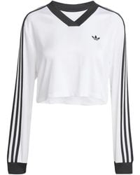 adidas - ストライプ Vネックトップ - Lyst