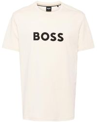BOSS - Katoenen T-shirt Met Logoprint - Lyst