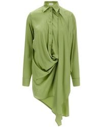 Vaillant Studio - Isadora Asymmetrical Draped Shirt Dress - Lyst