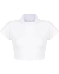 Gloria Coelho シアーパネル クロップドtシャツ - ホワイト