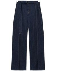 Loewe - Jeans Met Ceintuur En Plooien - Lyst