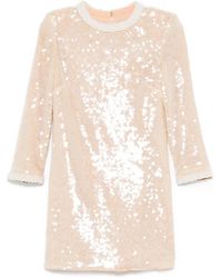 Self-Portrait - Sequin Pearl-Trim Mini Dress - Lyst