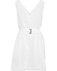 Brunello Cucinelli - Belted Sleeveless Dress - Lyst
