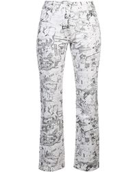 Off-White c/o Virgil Abloh - Vaqueros Rectos Con Motivo De Dibujos - Lyst