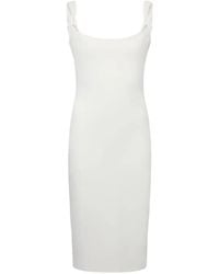 Another Tomorrow - Midi Twist-Detail Bias Dress - Lyst