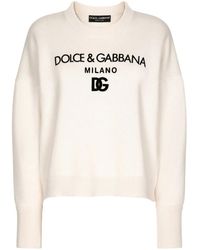 Dolce & Gabbana - Dg-Logo Cashmere Sweater - Lyst