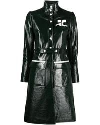 Courreges - Logo-Appliqué Vinyl Trench Coat - Lyst