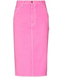 womens pink denim skirt