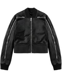 Rick Owens - Zip-Detail Leather Bomber Jacket - Lyst