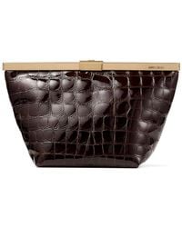 Jimmy Choo - Ganache Crocodile-Effect Chain Clutch Bag - Lyst